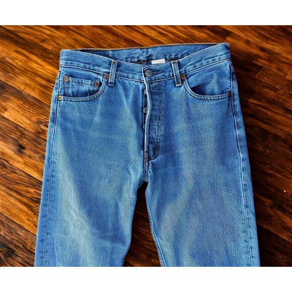 Levi’s 501 Button Fly Jeans 30x32 Blue Denim Made in Turkey Jan 1993 EUC - Picture 4 of 10